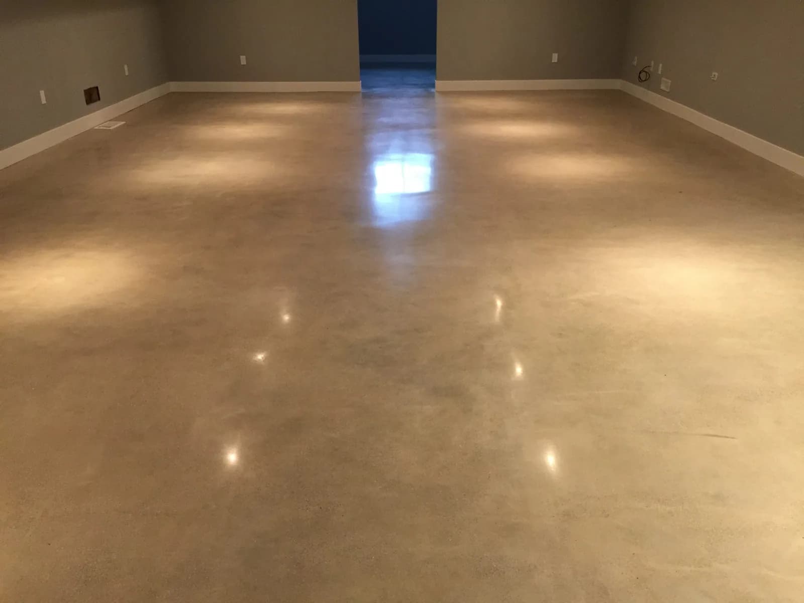Epoxy floor coating applied in a residential basement