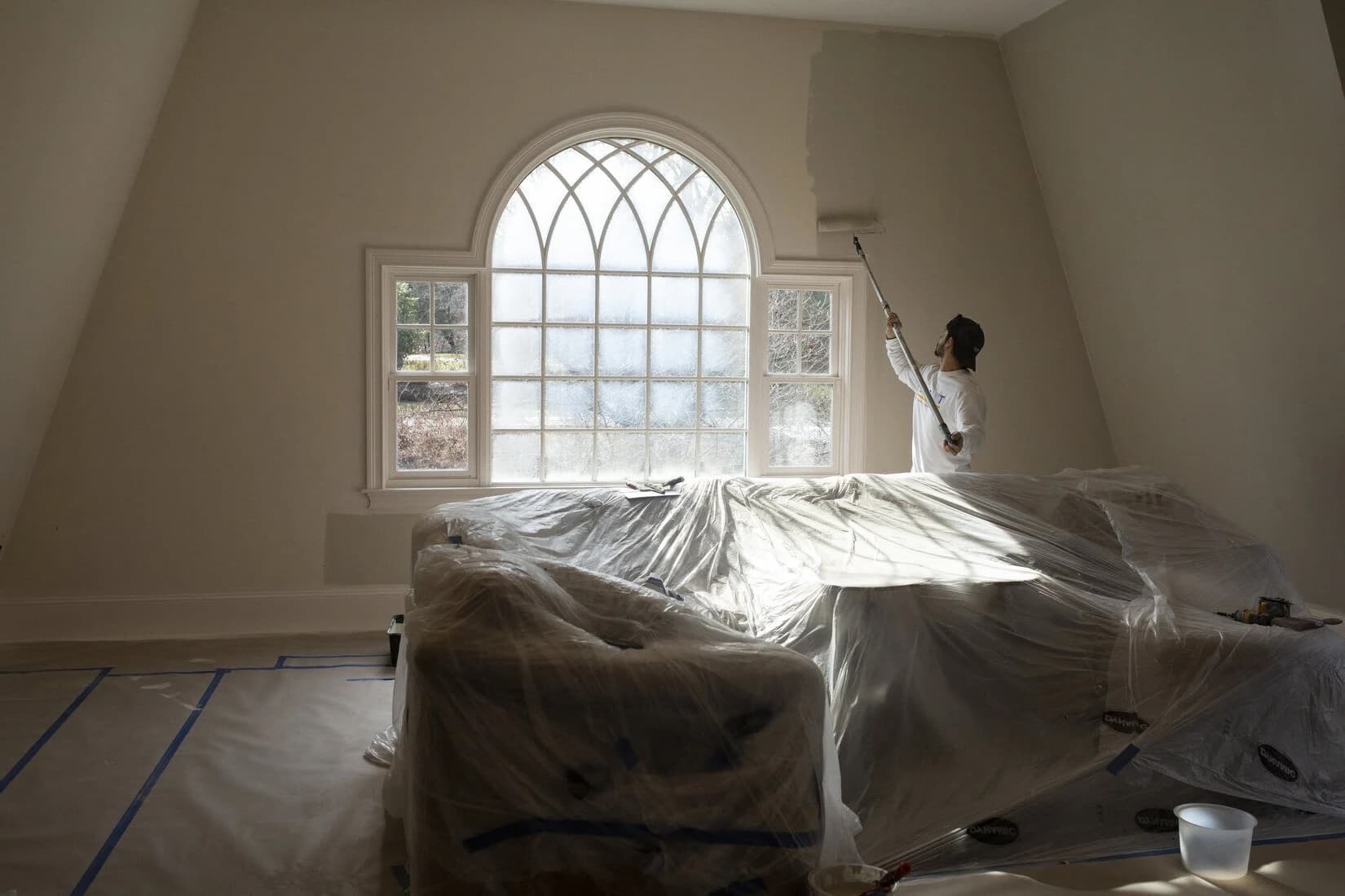 Bedroom being freshly painted by Forest City Painters in London, Ontario